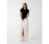 Guess Rib Embroider Star Short Sleeve T-Shirt Black Women - L