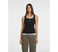 Guess Rib Embroider Tank Top Black Women - XL