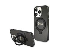Guess Ring Stand Script Glitter For Magsafe Black - iPhone 15 Pro Max