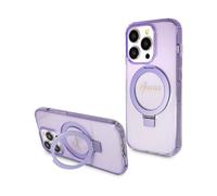 Guess Ring Stand Script Glitter For Magsafe Purple - iPhone 14 Pro
