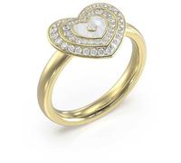 GUESS Ring with Crystals for Women from the Amami Collection. The ring has size 12 Trendy code JUBR04029JWYGWH, Hypoallergenic steel, Crystals