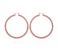 GUESS Rose Gold Crystal Stone Hoop Earrings