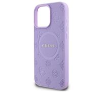 Guess Saffiano Peony Classic Logo Case with MagSafe for iPhone 16 Pro Max Purple