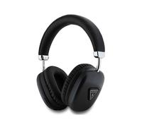 Guess Saffiano PU Leather with Metallic Triangle Logo Wireless Headphones Black