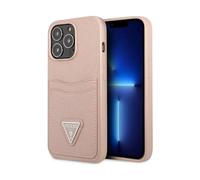 Guess Saffiano Triangle Logo Case, Pink - iPhone 13 Pro Max