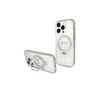 Guess Case Ring Stand Script Glitter MagSafe Transparent - iPhone 15 Pro