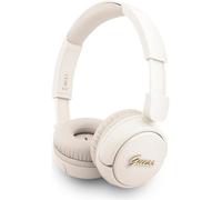 Guess Script Metal Logo On Ear Wireless Headphone Beige - GUBHV6SCE