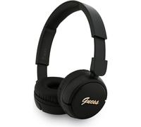 Guess Script Metal Logo On Ear Wireless Headphone Black - GUBHV6SCK