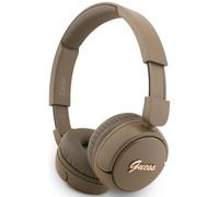 Guess Script Metal Logo On Ear Wireless Headphone Brown - GUBHV6SCW