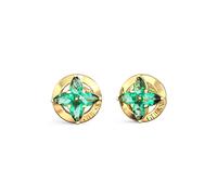 Guess Secret Garden Women's Green Crystal Flower Stud Earrings