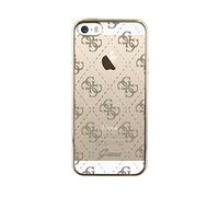 Guess Semi-Rigid Case for iPhone 5/5S/SES/SE Transparent/Gold