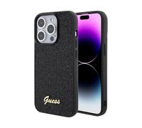 Guess Sequin Script Metal Case Black - iPhone 15 Pro