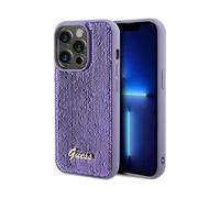 Guess Sequin Script Metal Case Purple - iPhone 14 Pro Max