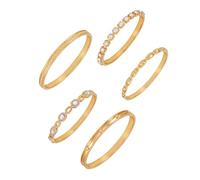 GUESS Set of 5 Gold Crystal Stone Bracelets