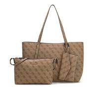 GUESS shopper bag Brenton Top Zip Tote Latte Logo beige