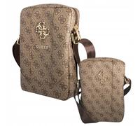 Guess Shoulder Bag 10" Brown 4G Metal Logo Adjustable Strap for Table Phone