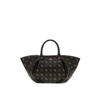 GUESS shoulder bag handbag Allegra Girlfriend Satchel Espresso Logo dark brown