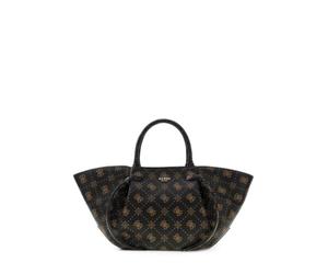 GUESS shoulder bag handbag Allegra Girlfriend Satchel Espresso Logo dark brown
