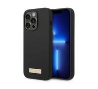 Guess Silicone Plaque MagSafe Black Case - iPhone 14 Pro