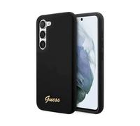 Guess Silicone Script Metal Logo Case, Black - Galaxy S23