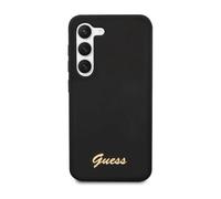 Guess Silicone Script Metal Logo Case Black - Samsung Galaxy S23 Plus