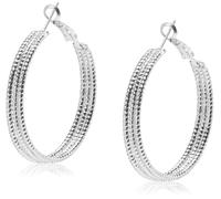 GUESS Silver Hoop Earrings, One Size, Silver