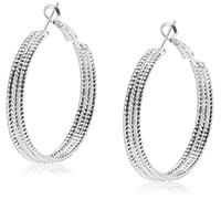 GUESS Silver Hoop Earrings, One Size, Silver