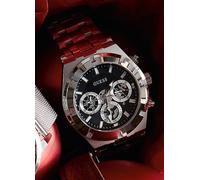 Guess Silver Stainless Steel Bracelet Strap Watch Black
