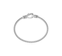 GUESS Silver Tone Squared Curb Chain Hook Bracelet