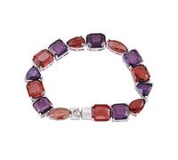GUESS Silver Tone Tanzanite & Purple Stone Link Bracelet