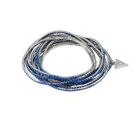 GUESS Silvertone 10 Piece Blue Rhinestone Bracelet Set