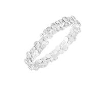 GUESS Silvertone Crystal Stone Coil Bracelet, One Size, Metal, glass stone