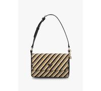 GUESS Simona Woven Natural Black Shoulder Bag Size: One Size, Colour: