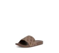 GUESS Slide Sandals for Women, 4G Logo Design, Brown, beige, 8 UK