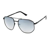 Guess Smoke Mirrored Lens Shiny Black Sunglasses - One Size