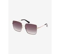 Guess Square Metal Sunglasses Yellow Gold with Purple Mirrored Lenses Women