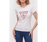 GUESS Ss Cn Pearls Love Tr Pure White size S | Shirts Outlet | Women | Green S