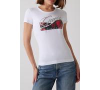 GUESS Ss Cn Roses Print Pure White size L | Shirts Outlet | Women | Pink L