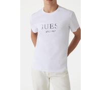 GUESS Ss Cn Sprayed Flock Pure White size S | Basic T-Shirts Outlet | Men | White S
