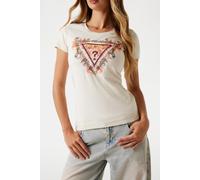 GUESS Ss Triangle Flowers Vanilla Blush size XS | Shirts Outlet | Women | White XS