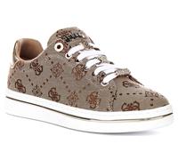 Guess Stasey3 Lace Up Low Profile Lace Up Womens Trainer In Beige UK 3 - 8