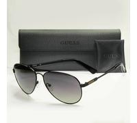 Guess Sunglasses Black Polarized Pilot Metal Gradient Smoke GU 7664 02D 60mm
