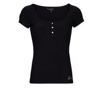 Guess T shirt ES SS KARLEE JEWEL BTN HENLEY in Black EU S