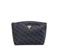 GUESS Toiletry Bag Adrian Top Zip Cosmetic Bag Coal Logo Dark Grey