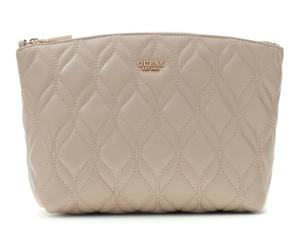 GUESS Toiletry Bag Maxine Top Zip Cosmetic Bag Light Taupe