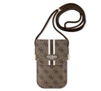 GUESS Torebka Universal Mobile Phone Shoulder Bag 4G Stripes Brown