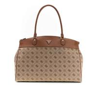 GUESS Travel Bag Shoulder Bag Melinda Logo Deluxe Dome Tote Latte Logo Taupe