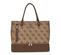GUESS Travel Bag Shoulder Bag with Laptop Compartment Zip Bottom Tote Latte Logo/Brown Light Brown