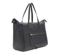 GUESS Travel Bag with Laptop Compartment Latona Carryon Large Tote Coal Logo Dark Grey