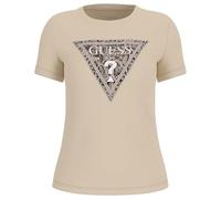 Guess Triangle Python Short Sleeve T-shirt Beige M Women